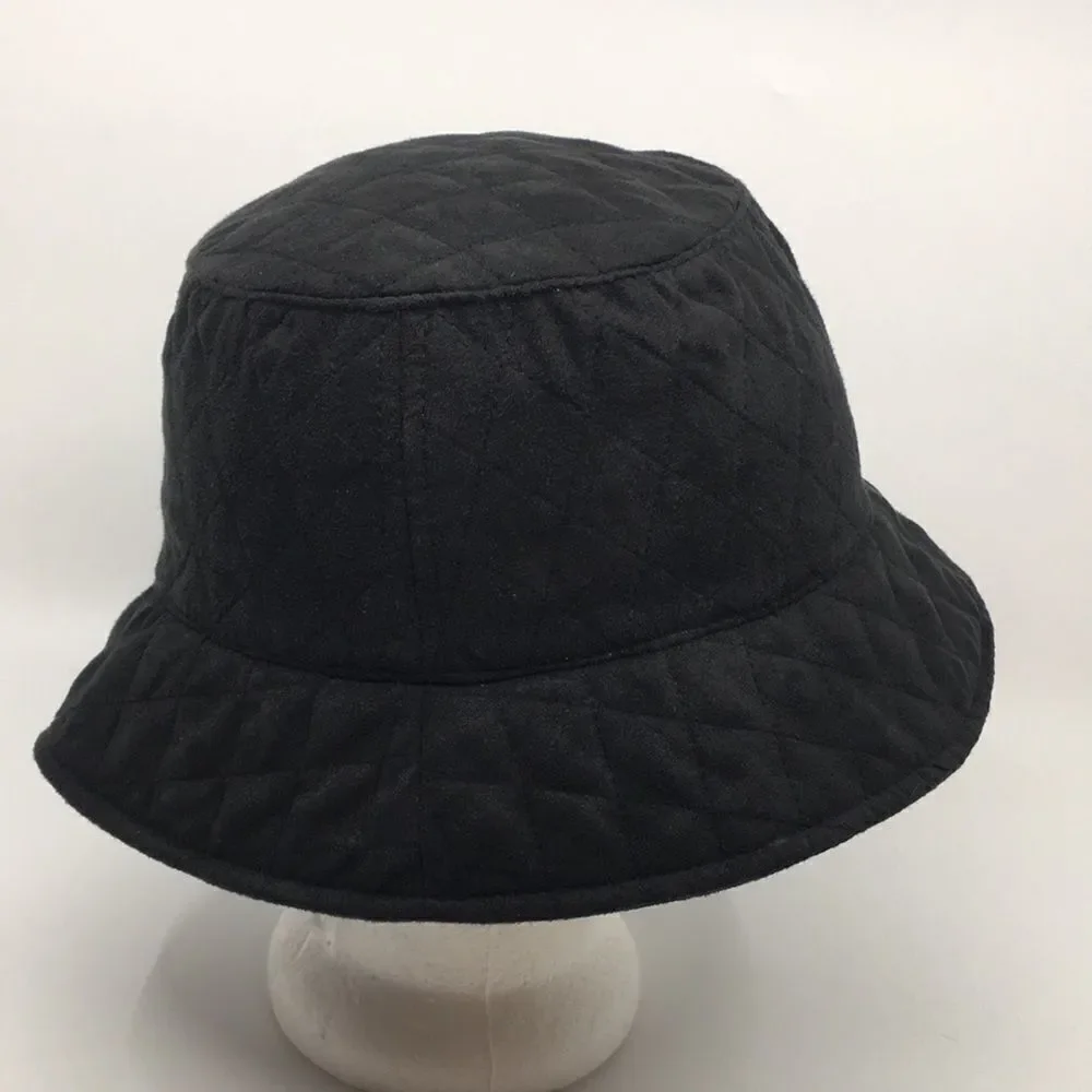 San Diego Hat Company Black Quilted Velour Bucket Hat OSFA